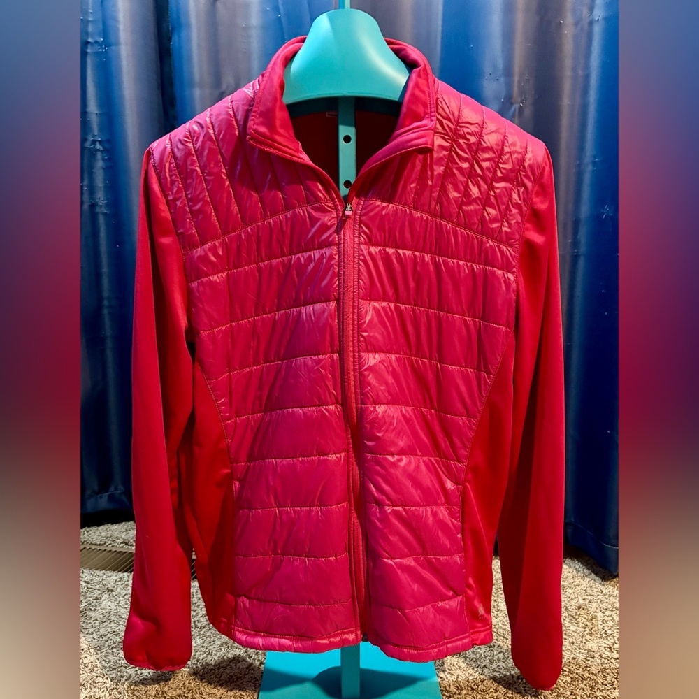 Ladies Running Room Hot Pink Quilted Zip-Up Jacket - Sz Large